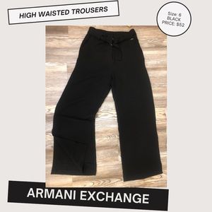 NWOT Armani Exchange High Waisted belted Trousers
